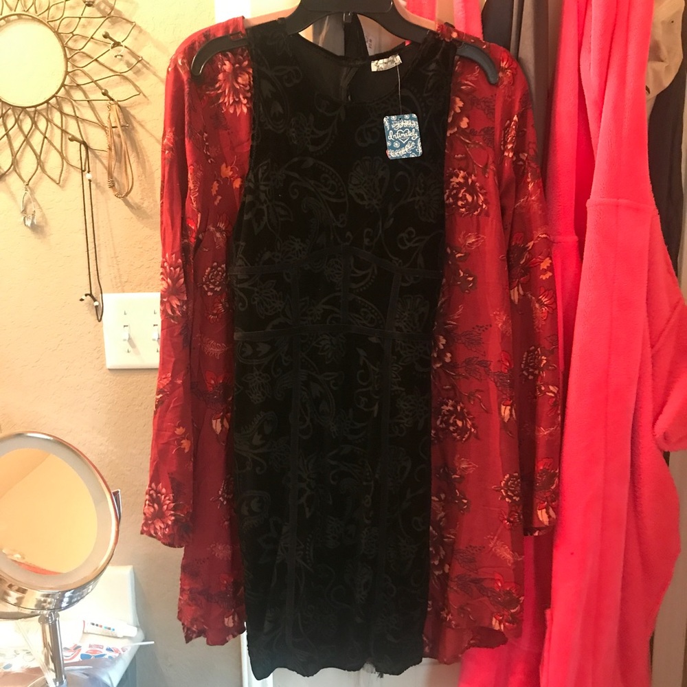 NWT Free People velvet burnout dress - Picture 4 of 5